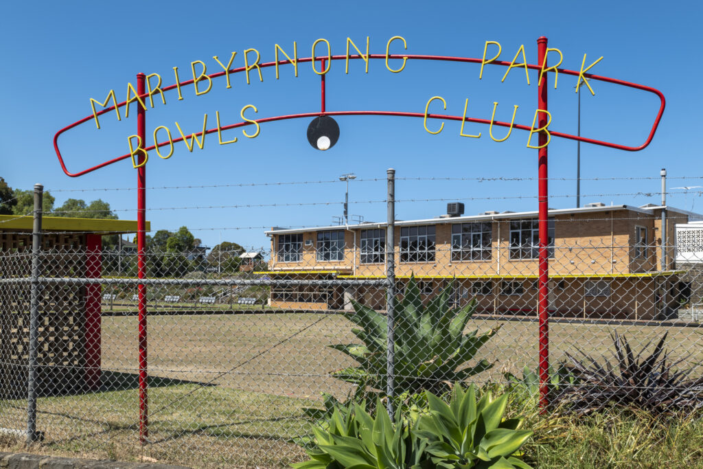 Maribyrnong Park Bowls and Croquet Club Sign, Photography by David Wadelton, 2025