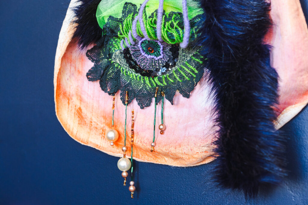 Lottie Emma, Mother Shield of Sensory Fluff, 2024, mixed media. Photo by Lana Adams